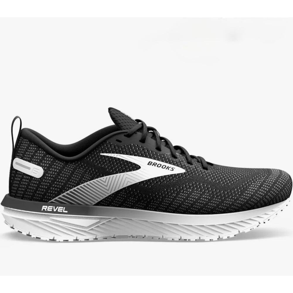 Size 6 - Brooks Revel 6 Black Blackened Pearl White Women’s Tennis Athletic Shoe